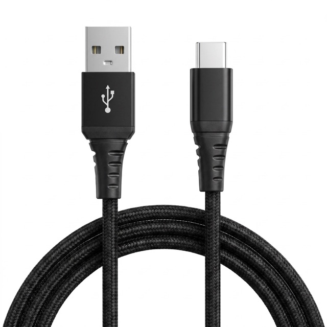 WS-003B — USB-A to Type-C, aluminum case woven cable