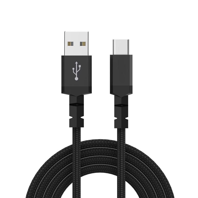 WS-004B — USB-A to Type-C, octagonal aluminum housing woven cable